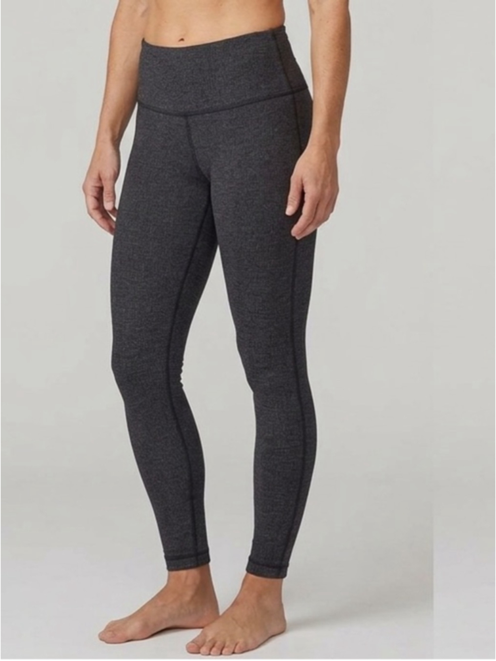 Lululemon Wunder Under HR Tight 28" Variegated Knit Herringbone Gray Size 6-111